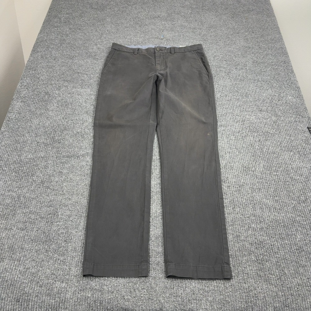 Banana Republic Aiden Chino Pants Mens 33x34 Gray Cotton Spandex Slim Fit Casual